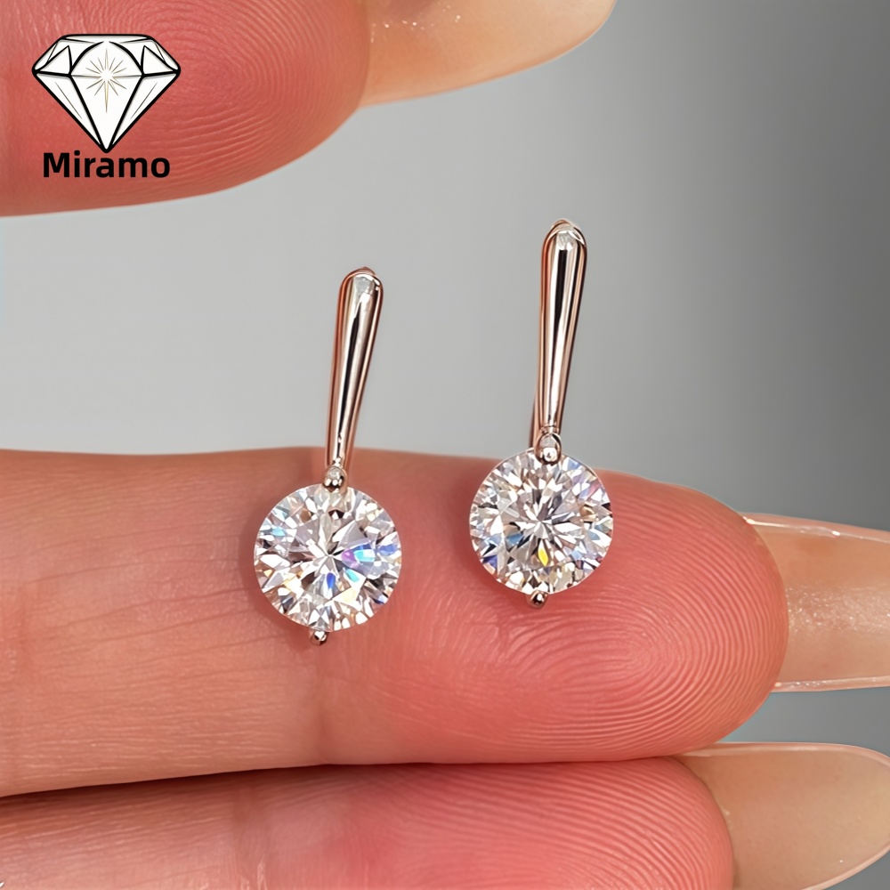 Moissanite Stud Earrings Round Cut 1Ct - 0,5-1 Karat runde Moissanit-Ohrringe, minimalistische Mode-Diamant-Ohrhänger