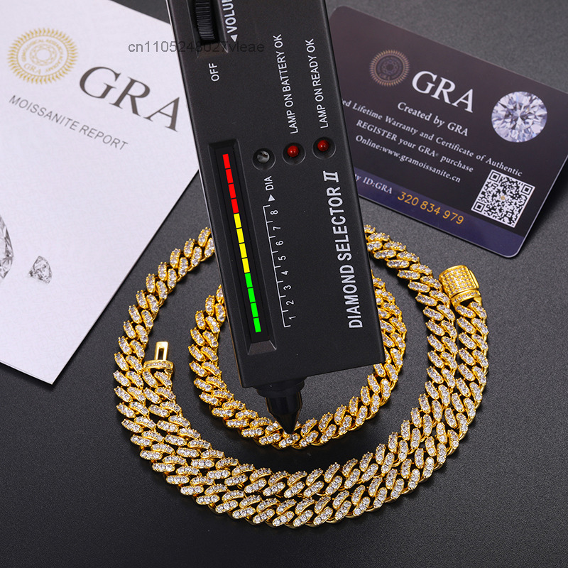 Moissanite Cuban Link Chain Iced Out - Günstiger Preis 8mm 1-reihige VVS Moissanit