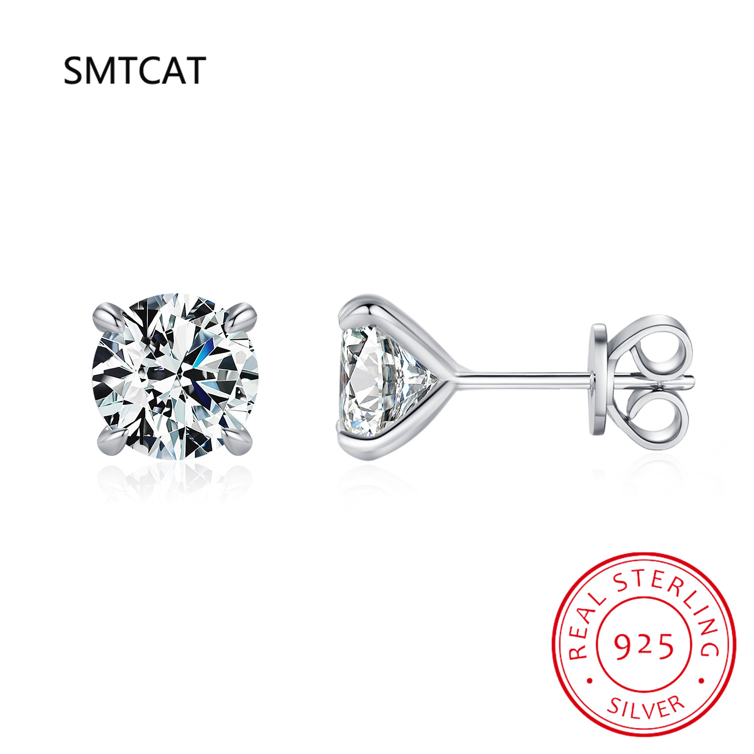 Moissanite Stud Earrings Round Cut 1Ct - D Farbe 1 CT Moissanit Ohrstecker