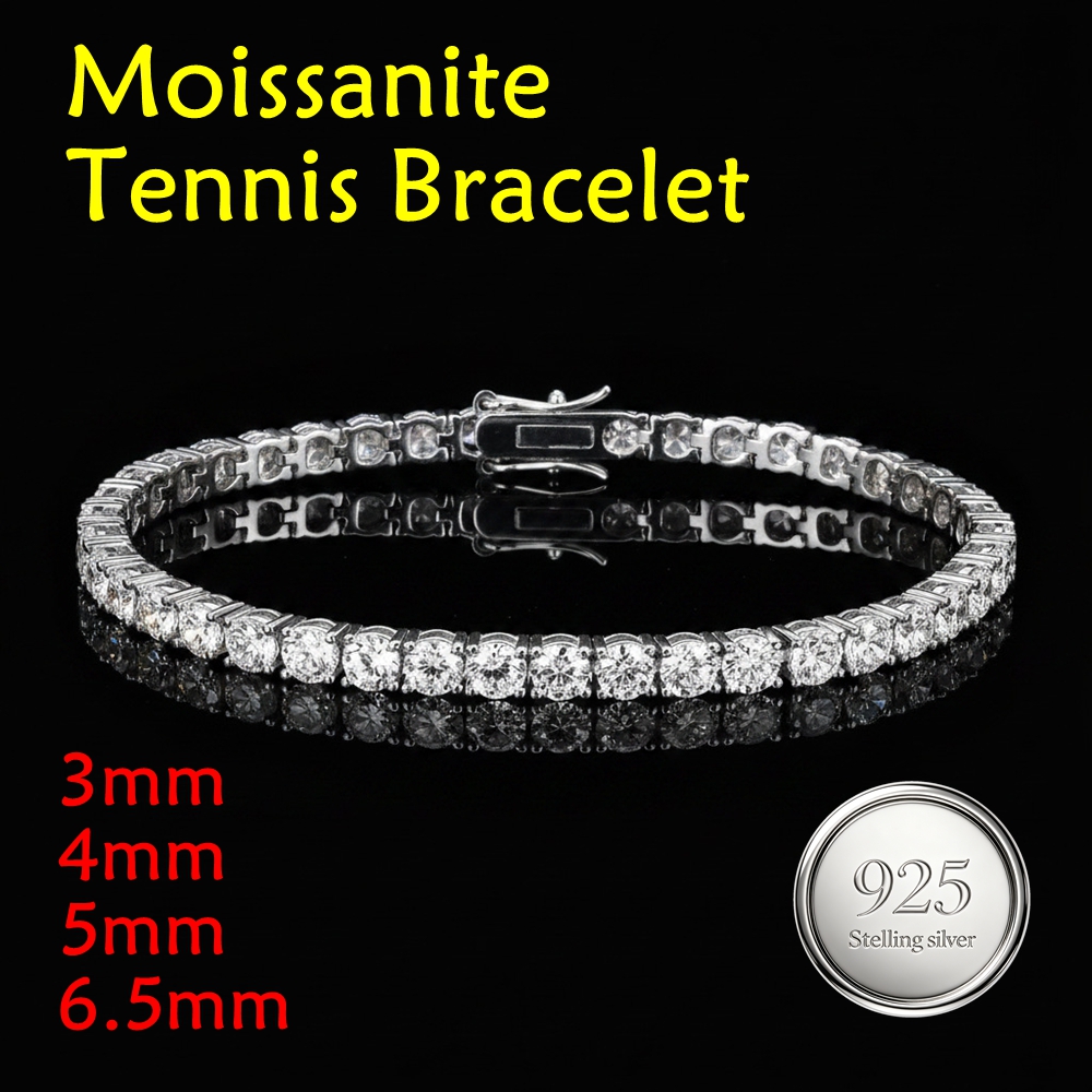 Moissanite Tennis Bracelet 925 Sterling - D-Farbe VVS1 Moissanit Tennis-Armband für Damen