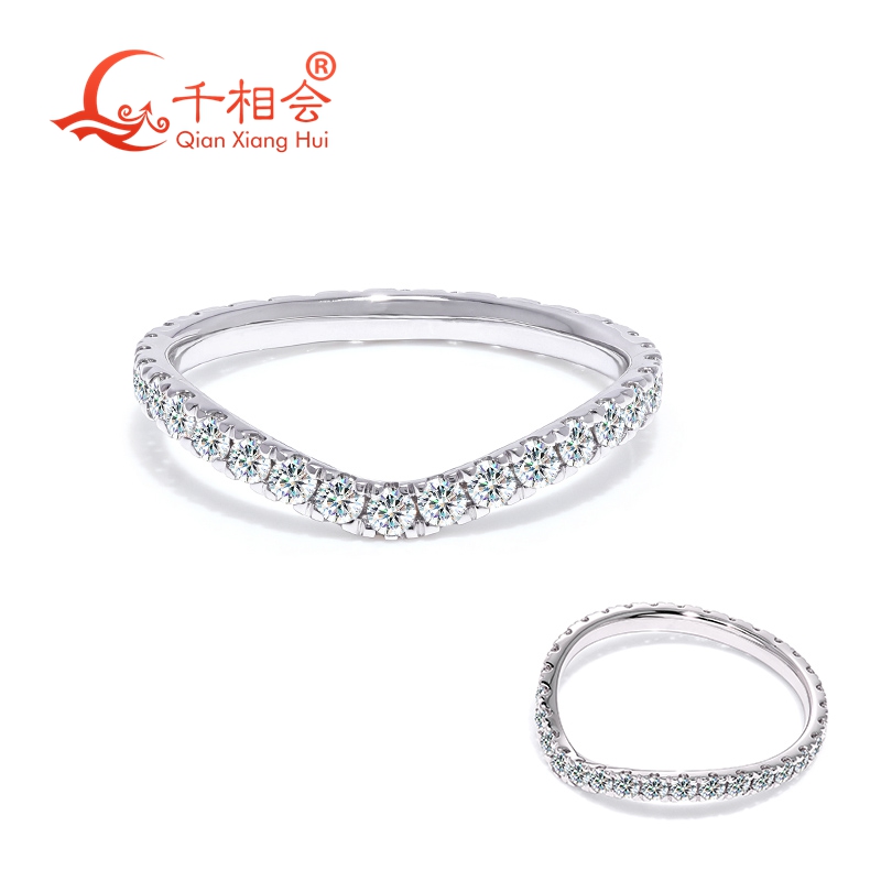 Moissanite Eternity Band Ring Stackable - S925 Sterlingsilber D Weiß VVS Moissanit
