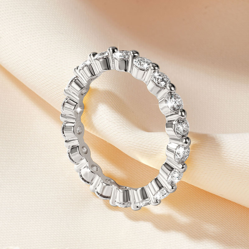 Moissanite Eternity Band Ring Stackable - IOGOU Funkelnder 3 mm 2,5 mm