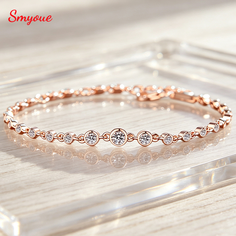 Moissanite Tennis Bracelet 925 Sterling - Smyoue Gradient Stones All Moissanite Tennis-Armbänder