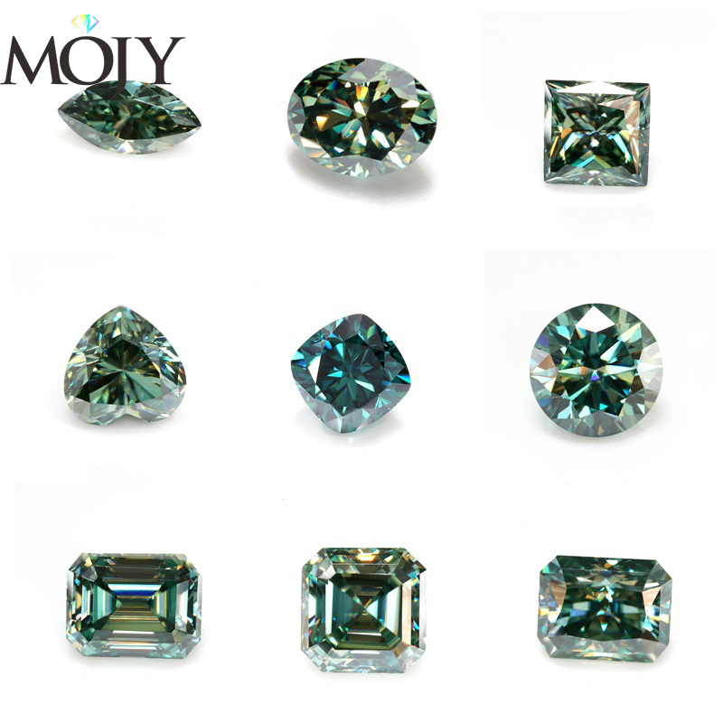 Gra Certificate Loose Moissanite Stone - Mojy Oval/Birne/Herzförmiger grüner Moissan ite loser