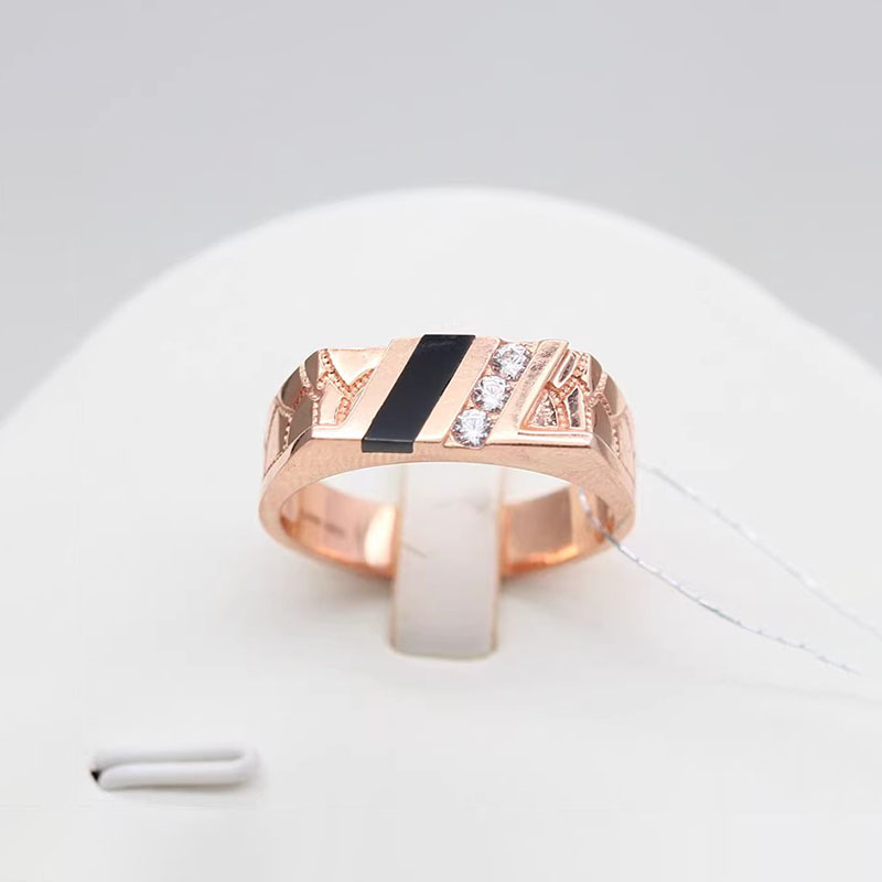Lab Grown Diamond Ring 14K Gold - 585 Lila Gold Unregelmäßige Inlay Diamant