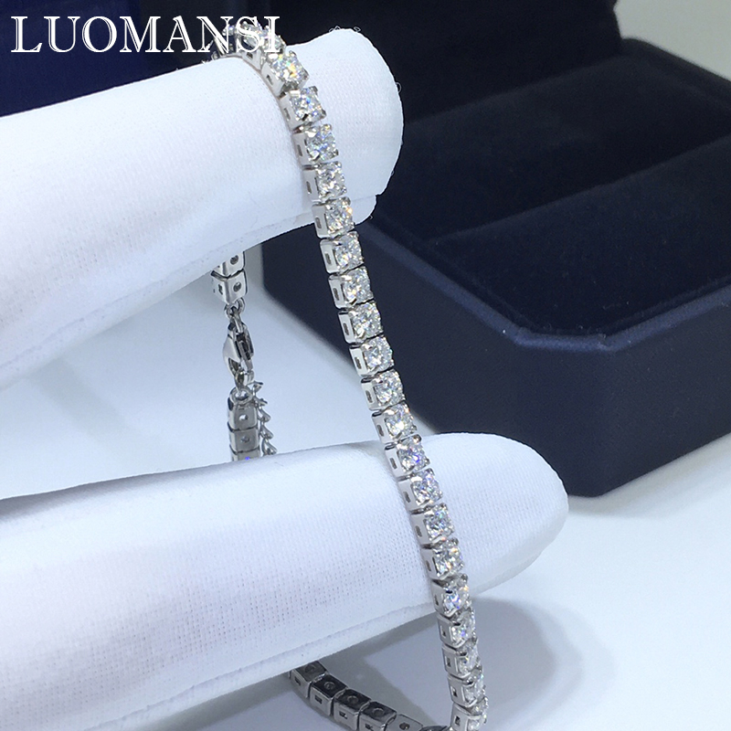Moissanite Tennis Bracelet 925 Sterling - Luomansi Echtes 3 MM D Moissanit