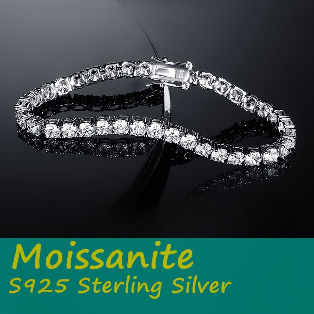 Moissanite Tennis Bracelet 925 Sterling - Fabrikpreis 3-6,5MM S925 Sterling Silber D-Farbe