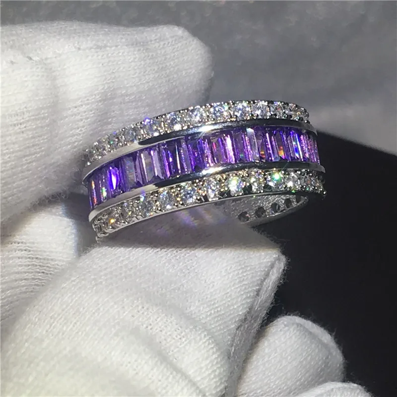 Lab Grown Diamond Ring 14K Gold - 14 Karat Weißgold Labor Amethyst Versprechen