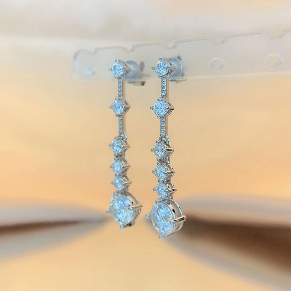 Moissanite Stud Earrings Round Cut 1Ct - 925 Sterling Silber 1CT Moissanit-Ohrhänger mit