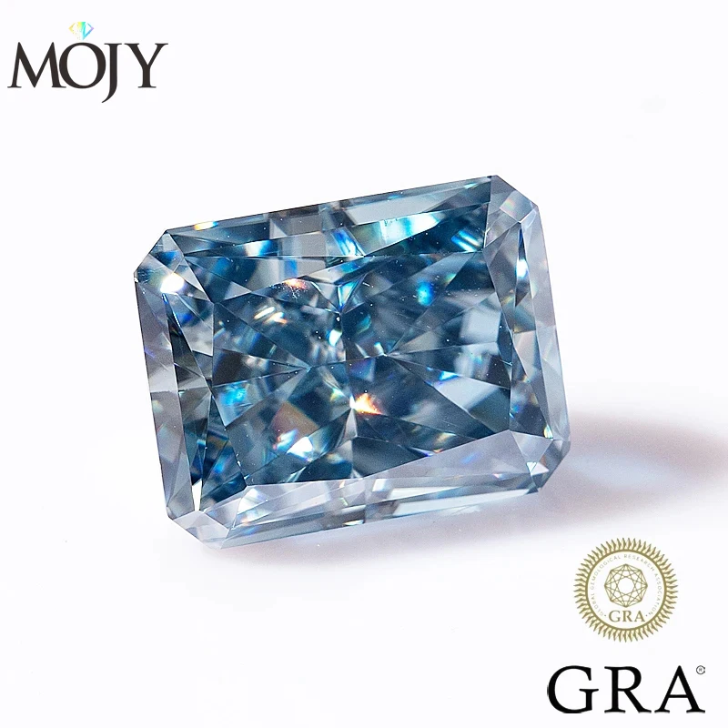 Gra Certificate Loose Moissanite Stone - Mojy lebendige blaue Moissan ite lose