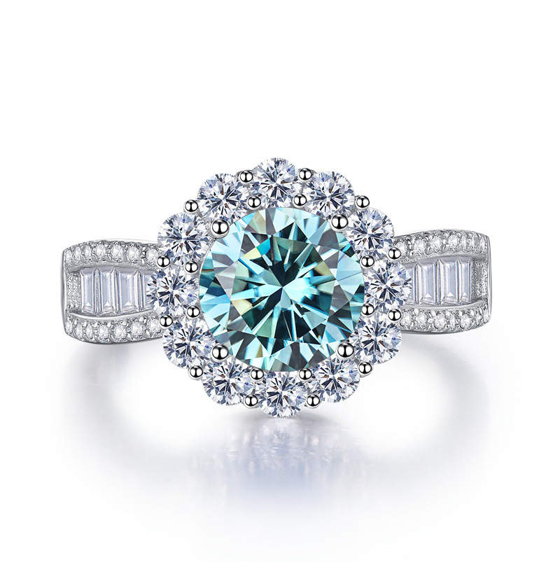 Moissanite Engagement Ring 2 Carat D Vvs1 - S925 Sterling Silber Ring mit 2
