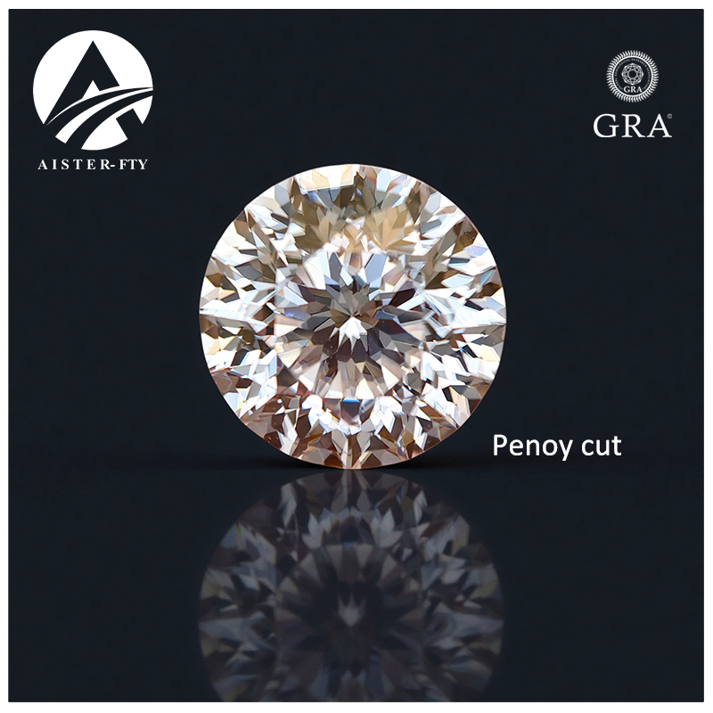 Gra Certificate Loose Moissanite Stone - Pfingstrosen-Schliff Moissanit Rund D-Farbe VVS1 Nischenschliff
