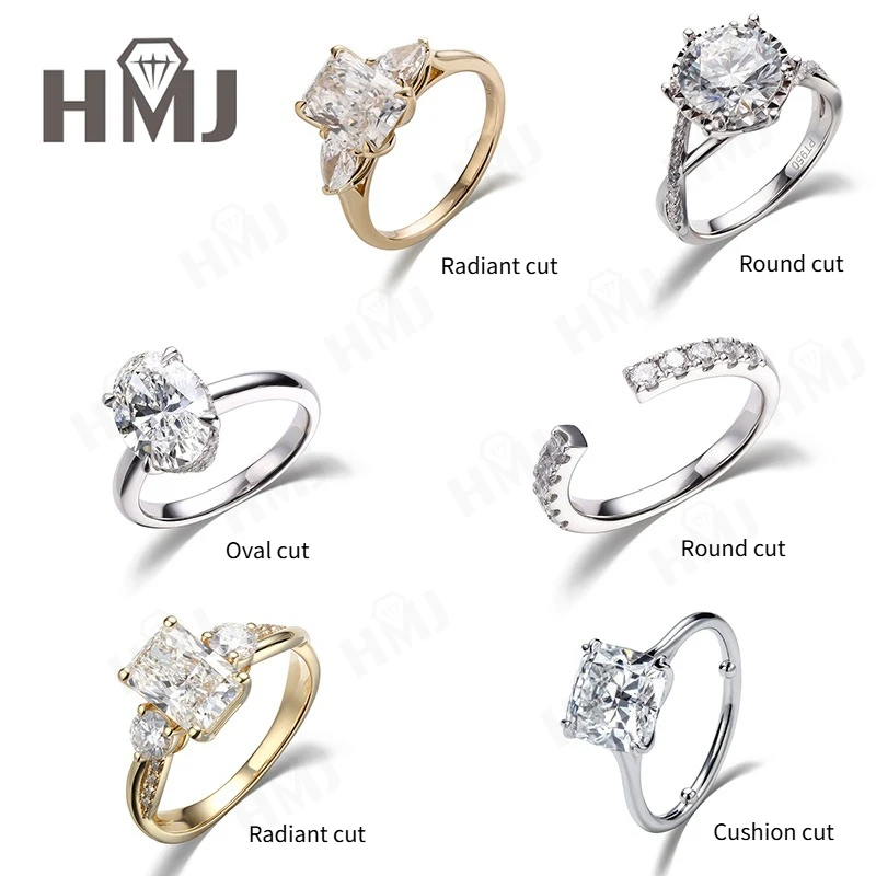 Lab Grown Diamond Ring 14K Gold - 1ct/2ct/3ct Laborgezüchteter Diamantring D-Farbe Rund/Oval/Kissen/Radiant-Schliff 10k/14k/18k