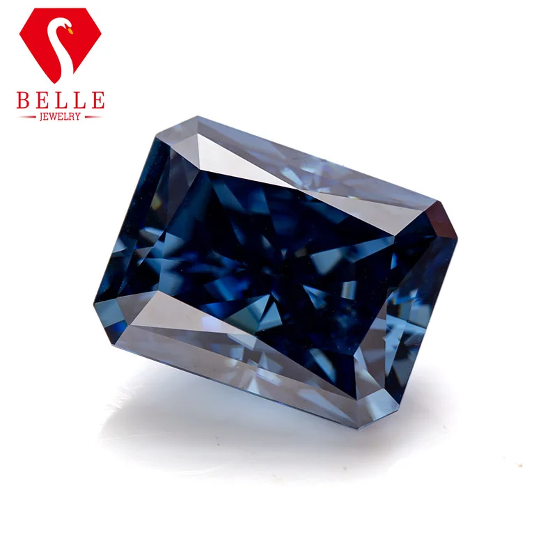 Gra Certificate Loose Moissanite Stone - Moissanit Stein BELLE Vivid Blue Crushed