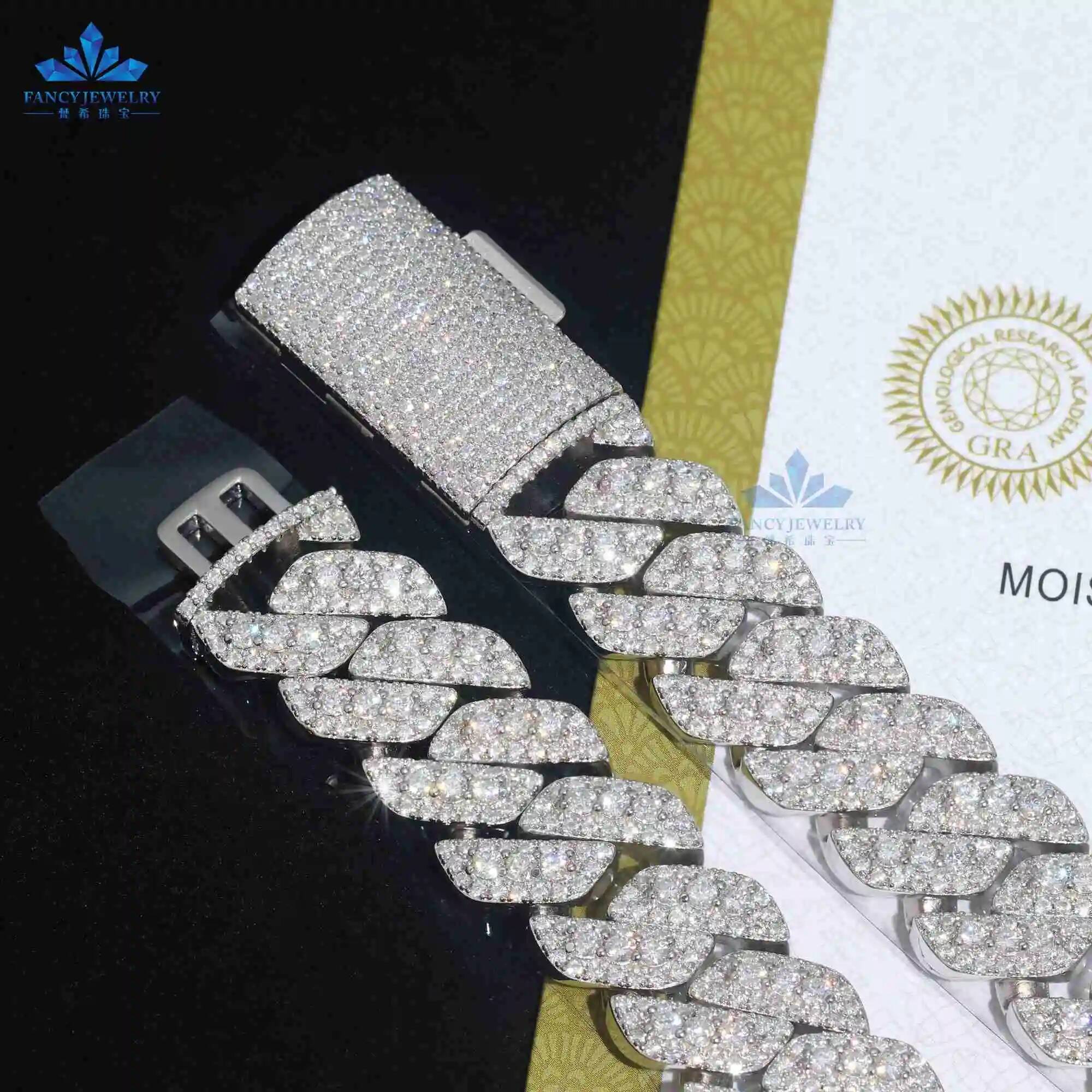 Moissanite Cuban Link Chain Iced Out - Modischer Hip-Hop-Schmuck: Iced Out Moissanite Cuban