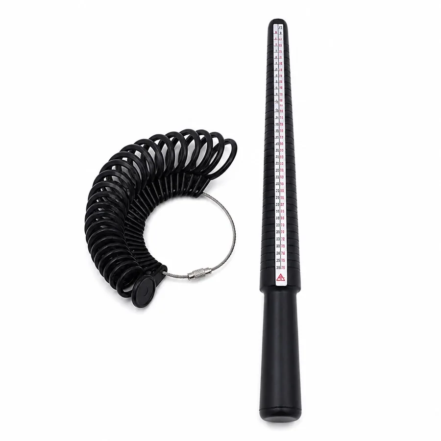 Ring Sizer Measuring Tool Mandrel Set - Schmuckwerkzeuge Ringgrößenmessstab Fingermaß Ringgrößenmesser Schmuckmesswerkzeug-Set Ringgröße
