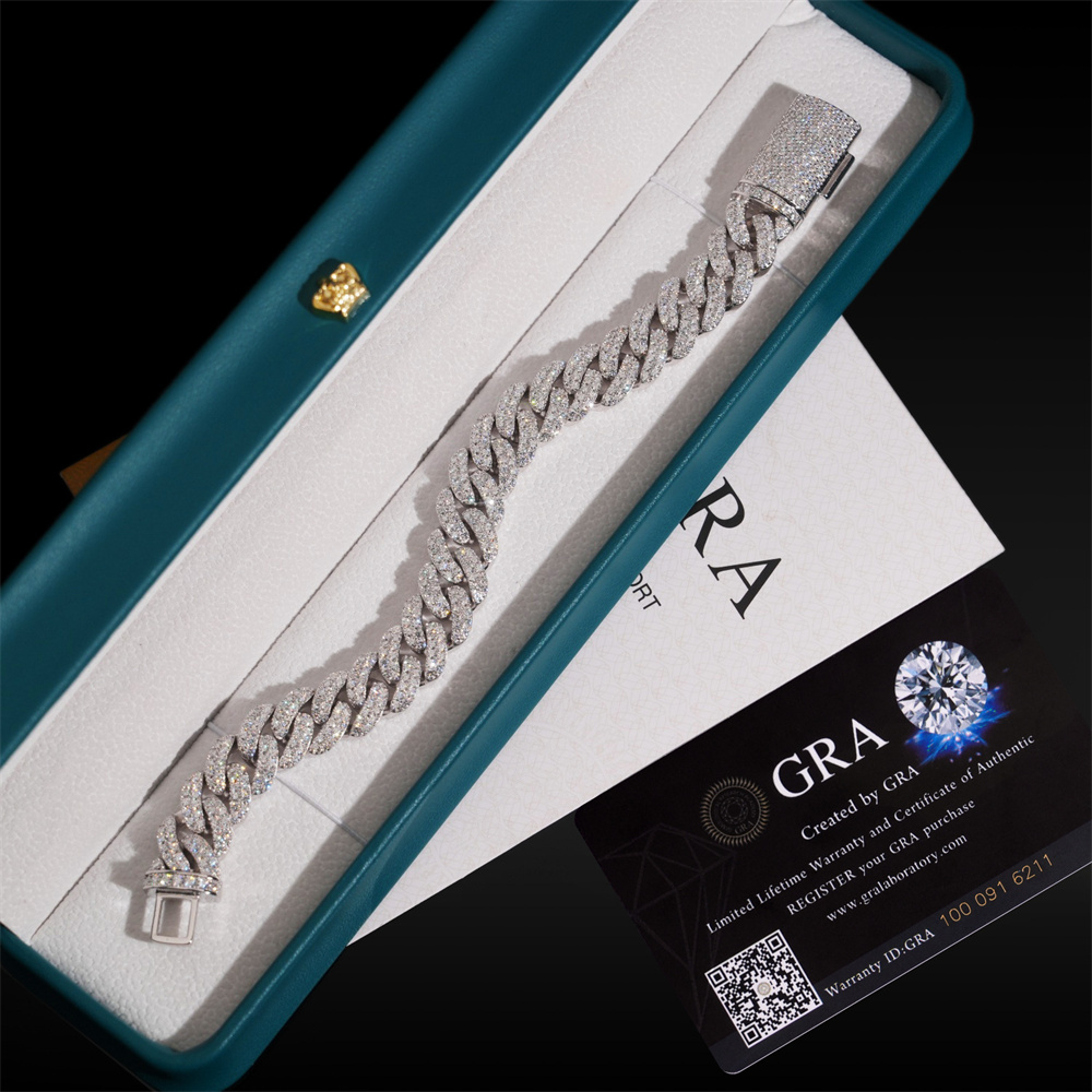 Moissanite Cuban Link Chain Iced Out - 13mm Icedminer Bubble Moissanite Cuban Link