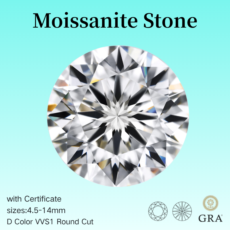 Gra Certificate Loose Moissanite Stone - 100 % echter Moissanit, loser Edelstein,