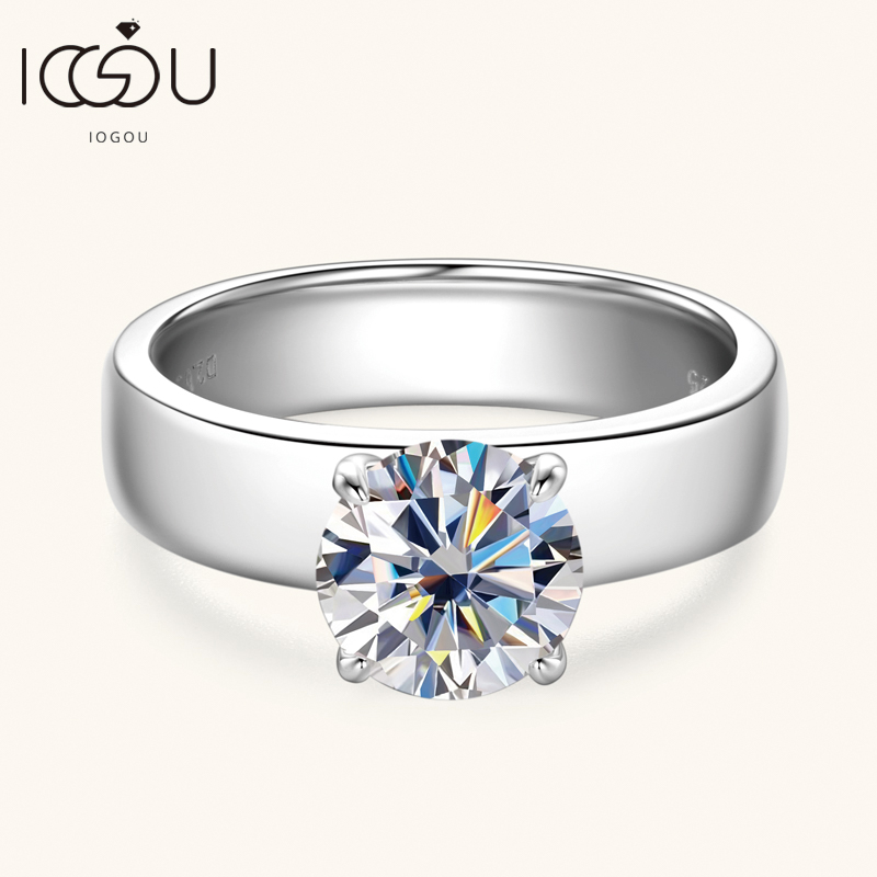 Moissanite Engagement Ring 2 Carat D Vvs1 - IOGOU 2 Karat 8,0 mm D