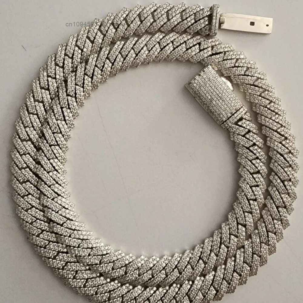 Moissanite Cuban Link Chain Iced Out - 10mm Anpassbare Iced-Out Moissanit-Diamant Cuban Link