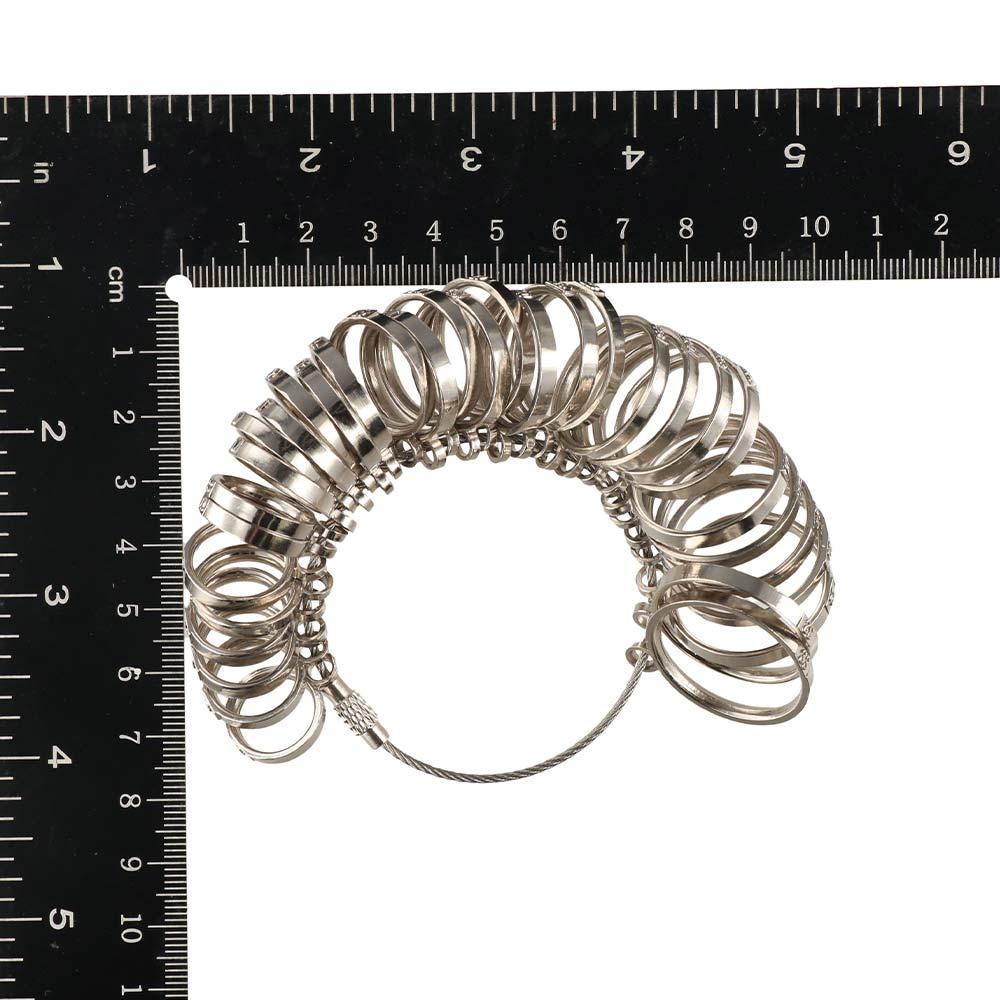 Ring Sizer Measuring Tool Mandrel Set - Langlebiges Ringgrößen-Messwerkzeug-Set, Aluminium-Ringmesser, Metall-Messlehre, Schmuck-Ringgrößen-Set, glatte