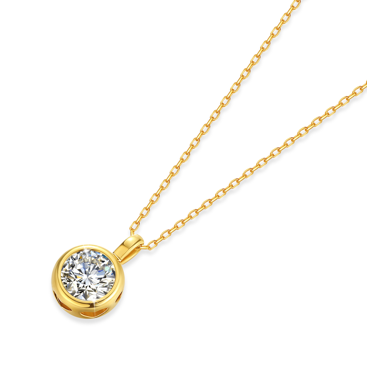 18K Gold 1 Karat Moissanit-Anh – Moissanite Pendant Necklace Solitaire Bewertung und Preis