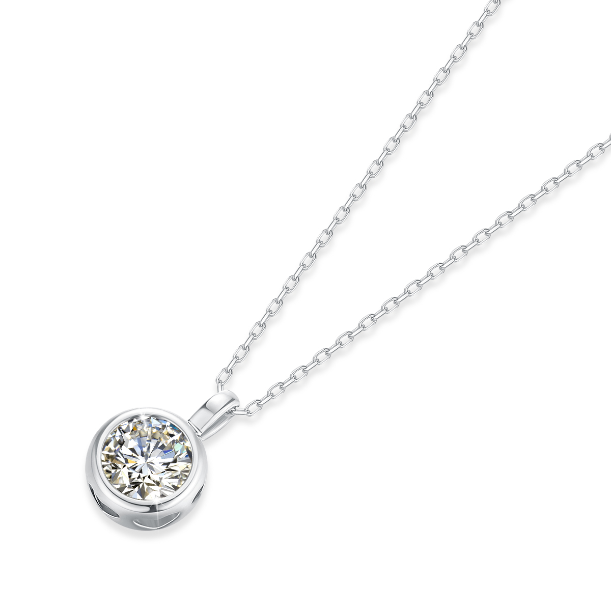 18K Gold 1 Karat Moissanit-Anh – Moissanite Pendant Necklace Solitaire Bewertung und Preis