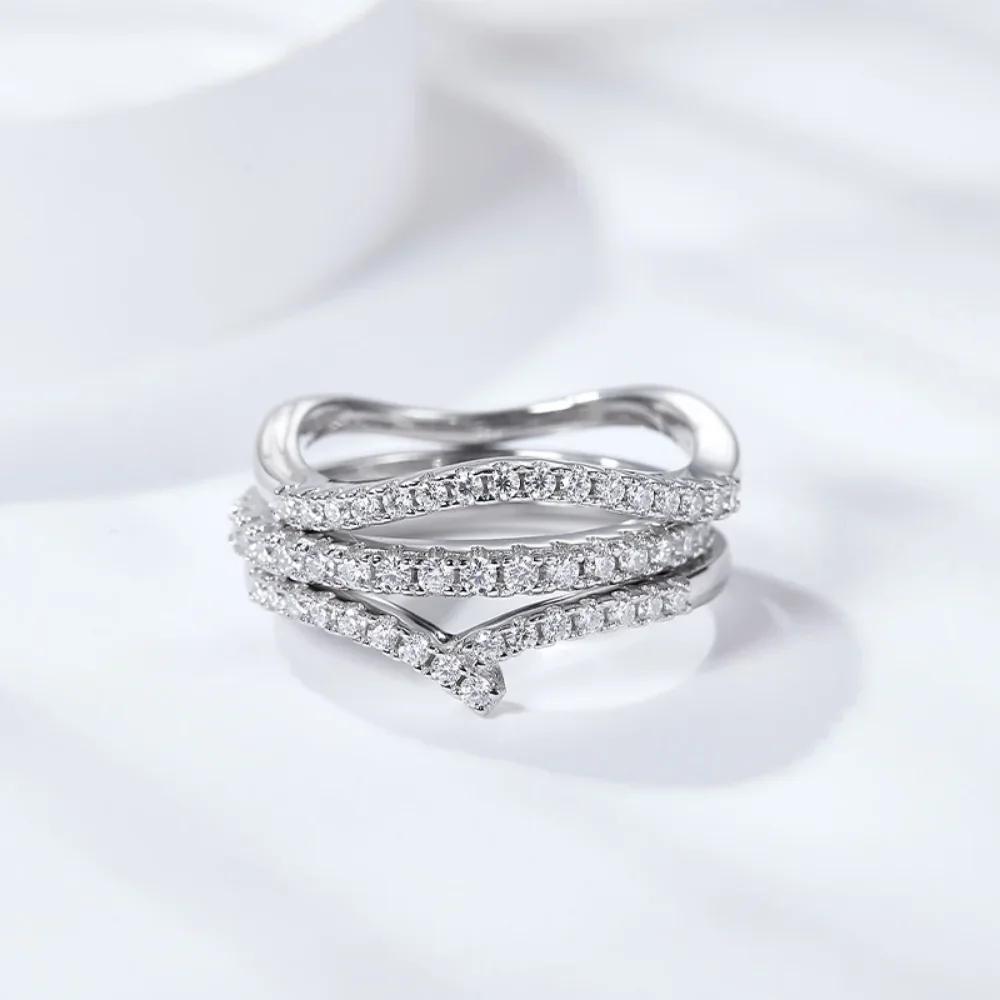 Pretty Beauty Moissanit Chevro – Moissanite Eternity Band Ring Stackable Bewertung und Preis