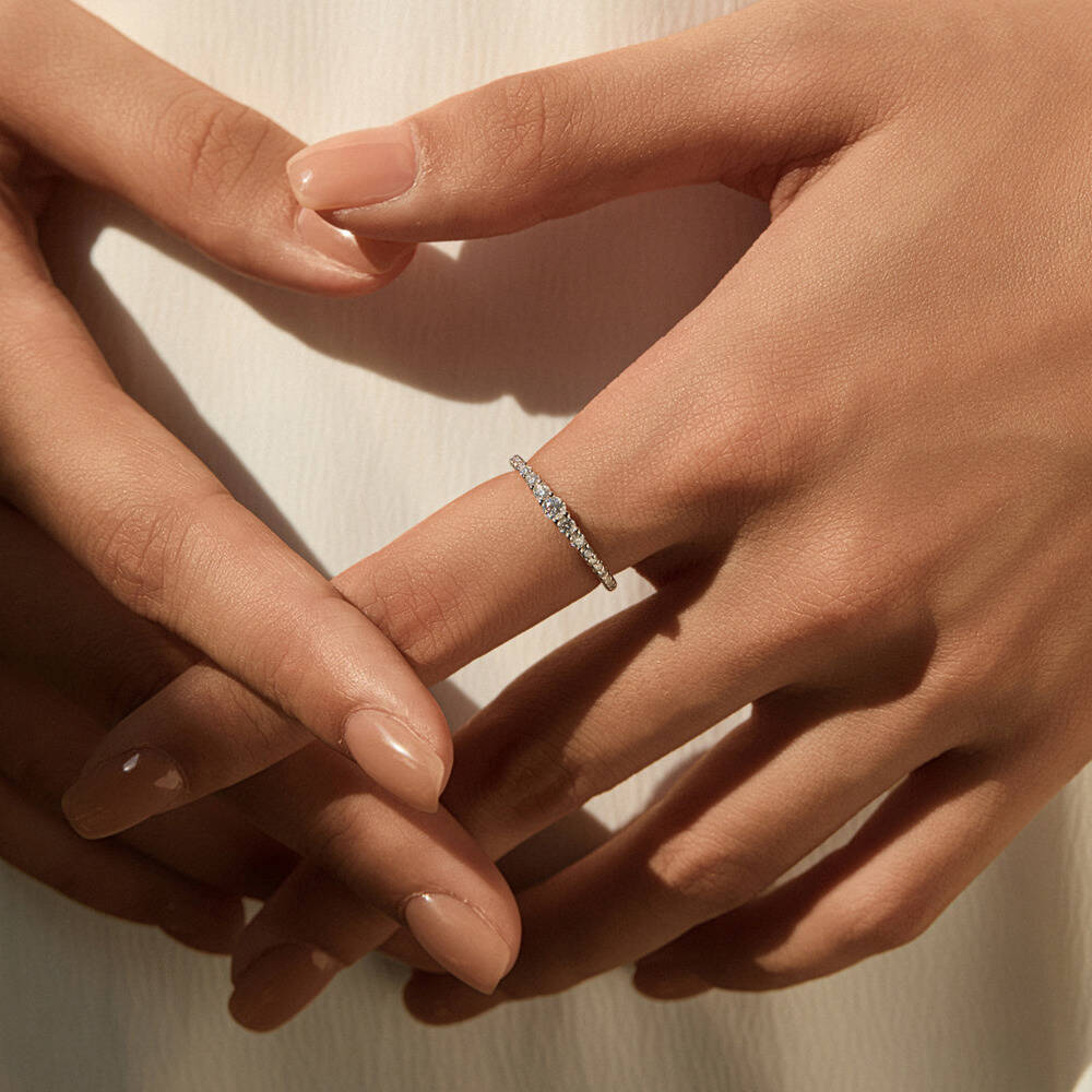 Runder Schliff D VVS1 Moissani – Moissanite Eternity Band Ring Stackable Bewertung und Preis