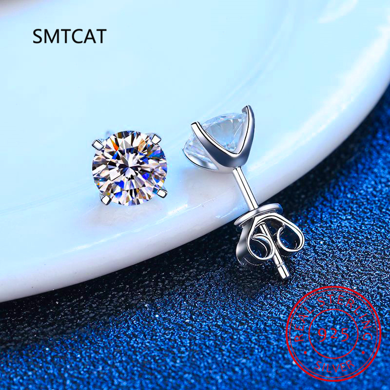 D Farbe 1 CT Moissanit Ohrstec – Moissanite Stud Earrings Round Cut 1Ct Bewertung und Preis