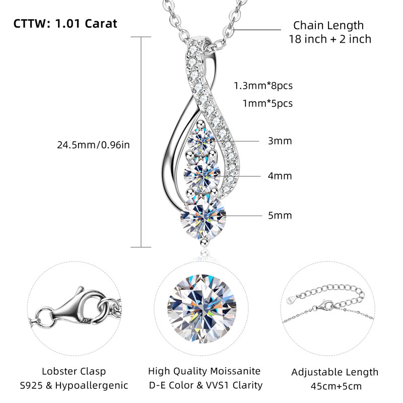 Anziw Halskette mit Anhänger a – Moissanite Pendant Necklace Solitaire Bewertung und Preis