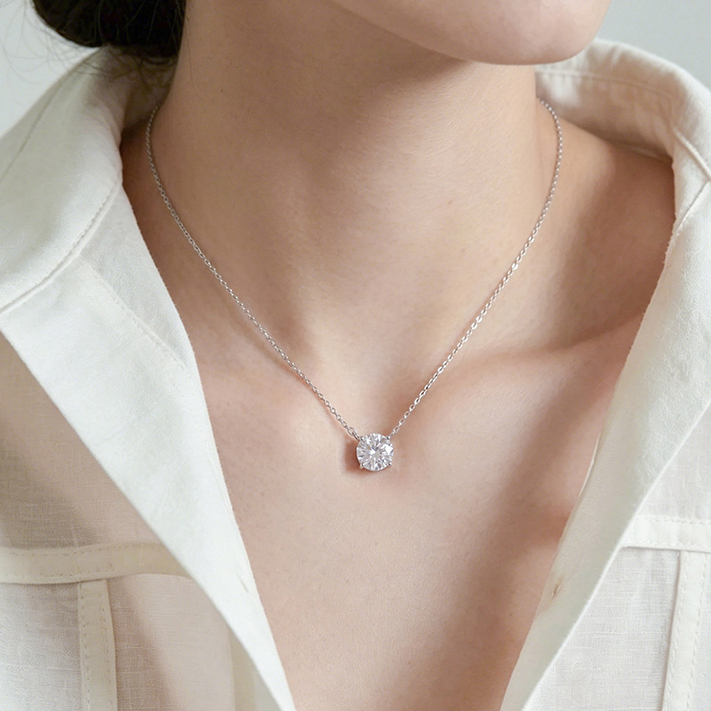 D VVS1 Moissanit-Halskette für – Moissanite Pendant Necklace Solitaire Bewertung und Preis