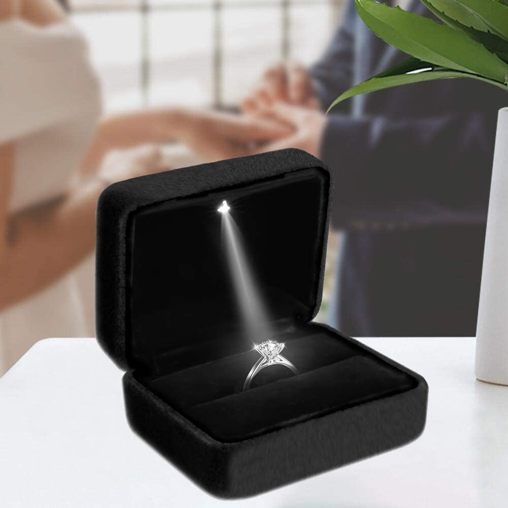 Samt LED Licht Ring Box Quadra – Velvet Ring Box Led Light Proposal Bewertung und Preis