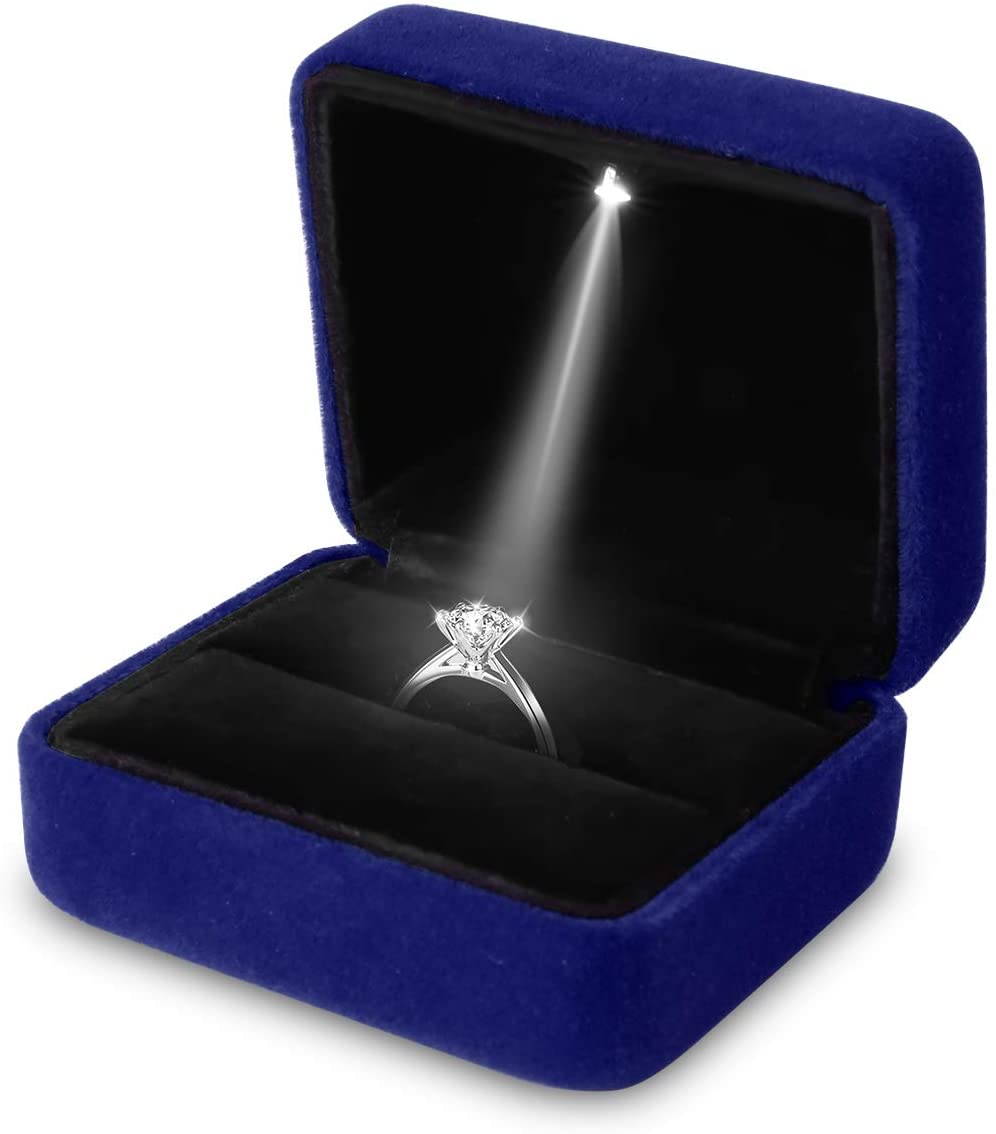 Samt LED Licht Ring Box Quadra – Velvet Ring Box Led Light Proposal Bewertung und Preis
