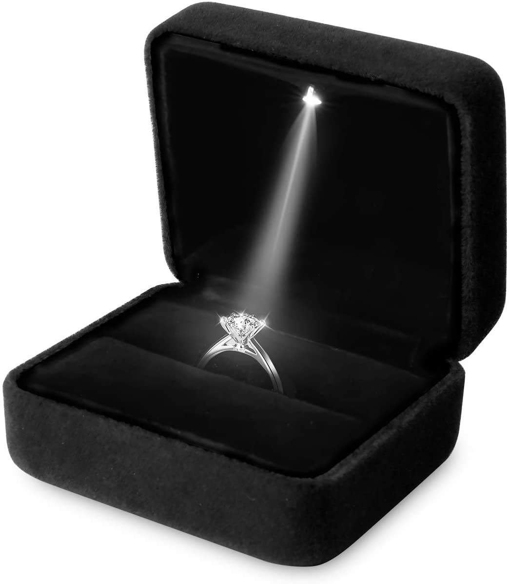Samt LED Licht Ring Box Quadra – Velvet Ring Box Led Light Proposal Bewertung und Preis