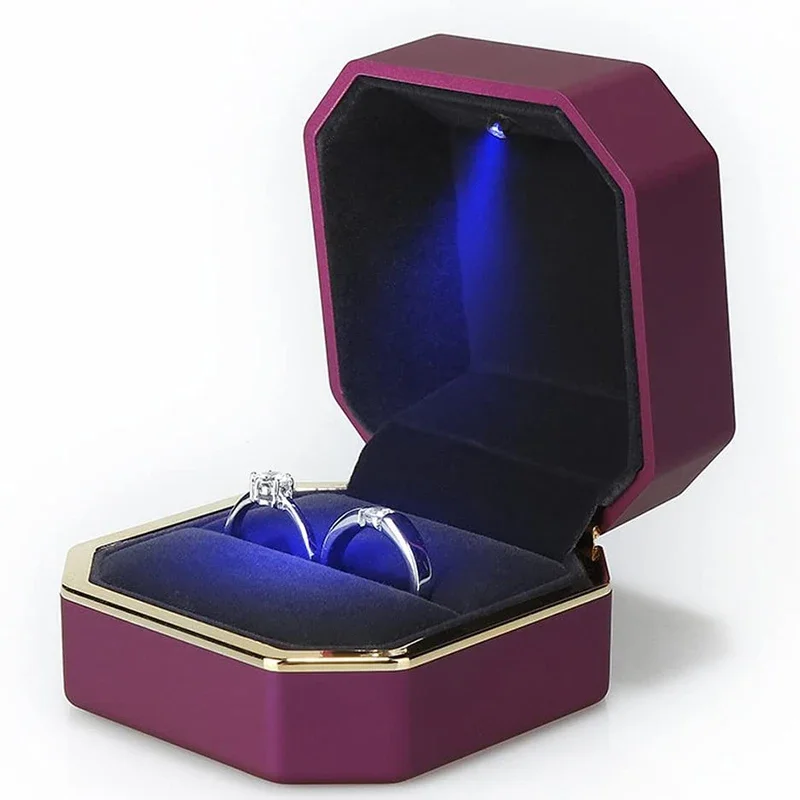 1 Stück LED-Schmuck-Ring-Box,  – Velvet Ring Box Led Light Proposal Bewertung und Preis