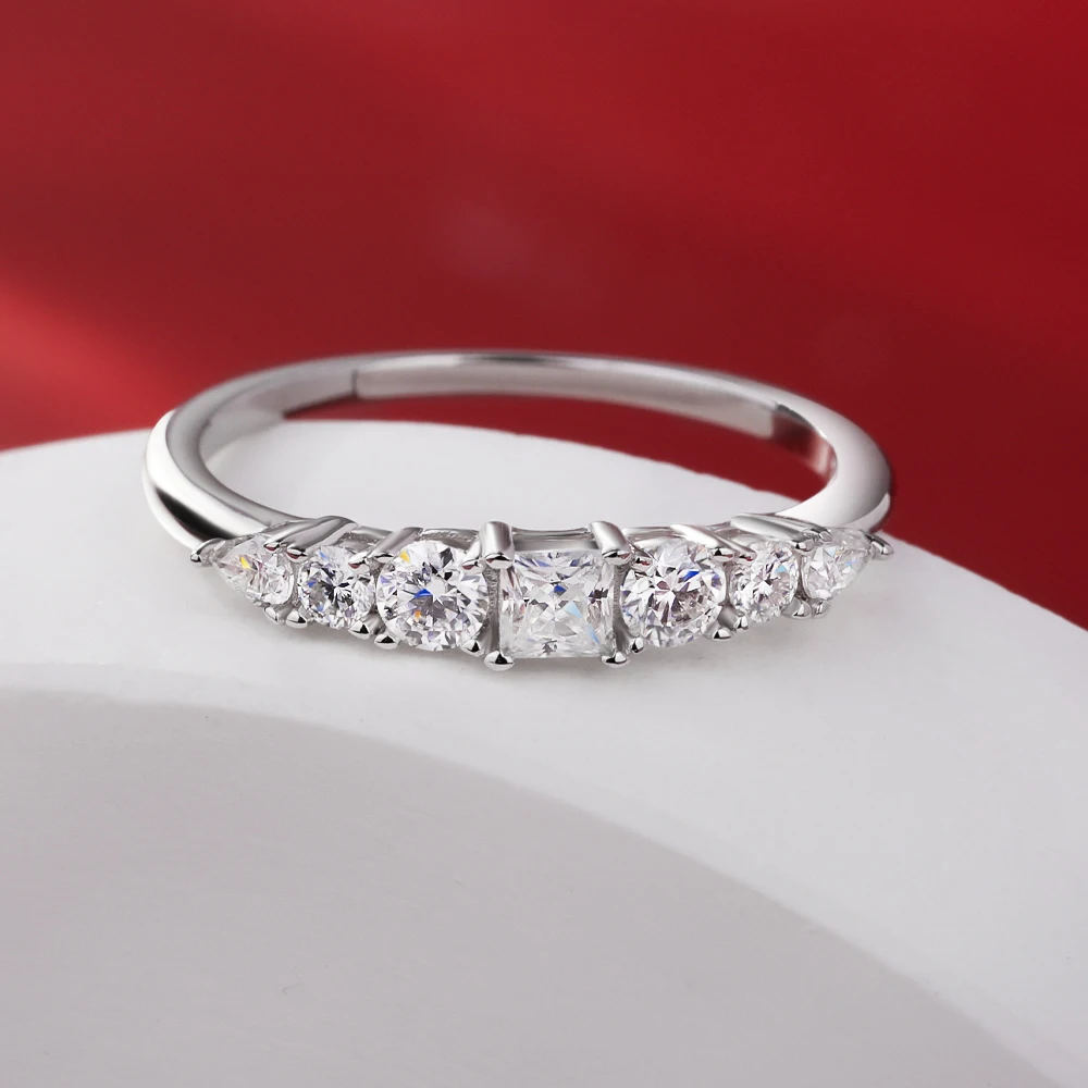 QIBAOKU Prinzessinnen-Moissani – Moissanite Eternity Band Ring Stackable Bewertung und Preis