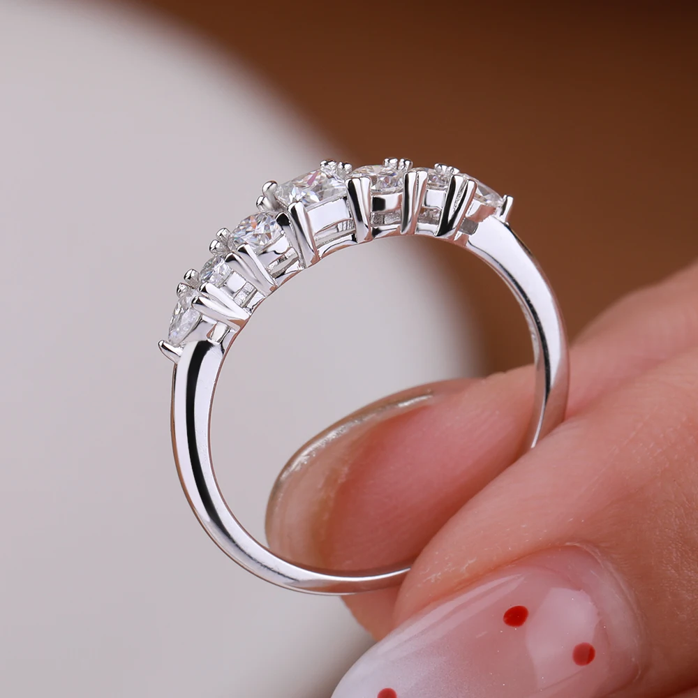 QIBAOKU Prinzessinnen-Moissani – Moissanite Eternity Band Ring Stackable Bewertung und Preis