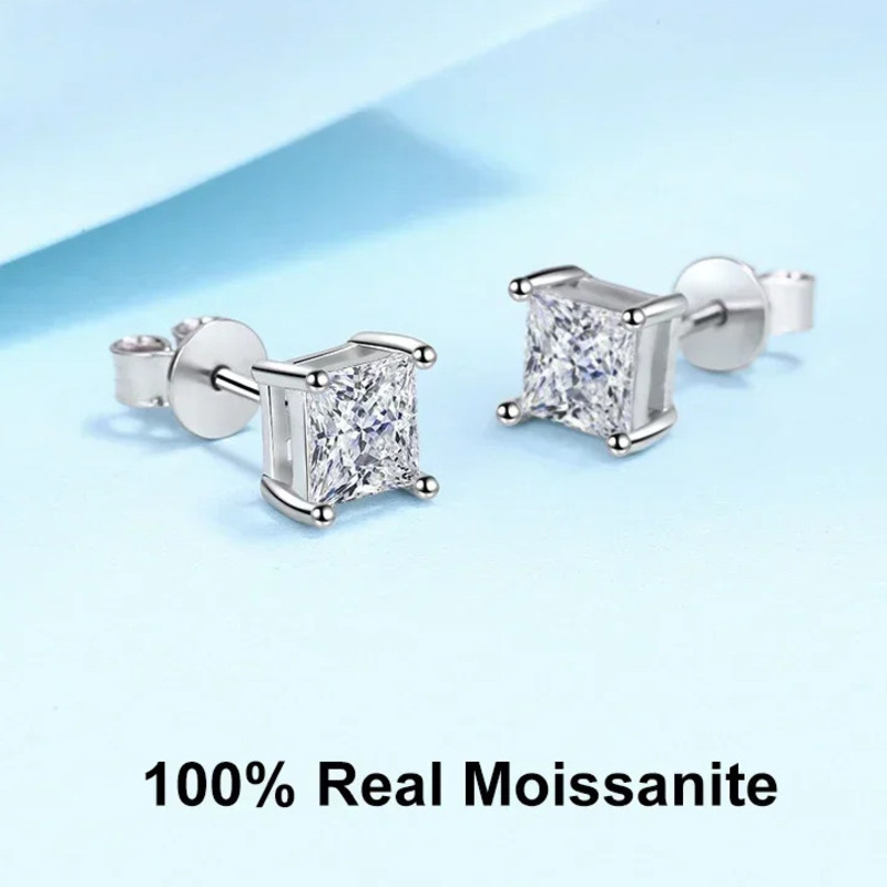 1Ct 2Ct Princess Cut Moissanit – Moissanite Stud Earrings Round Cut 1Ct Bewertung und Preis