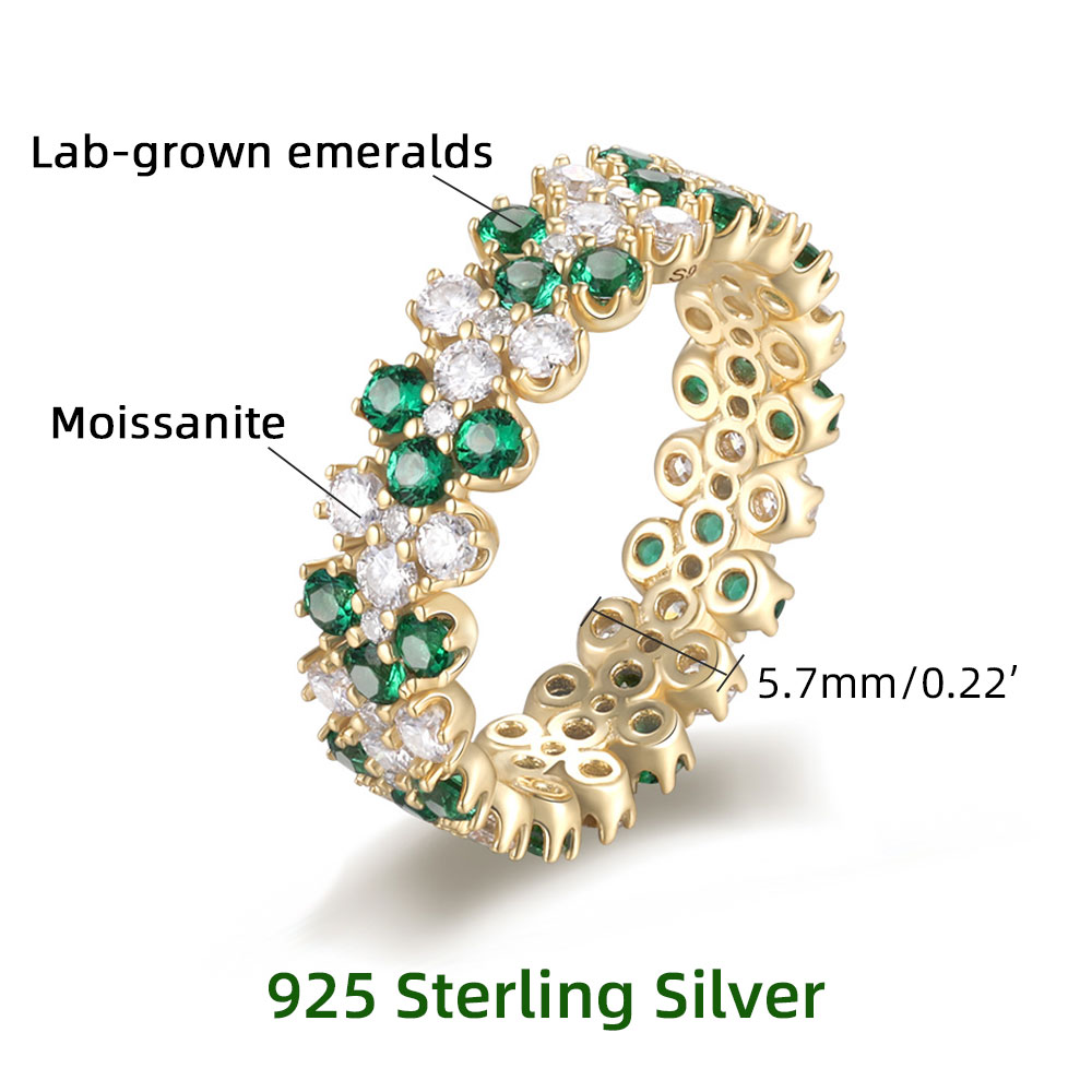 XCY 14k vergoldeter Ewigkeitsr – Moissanite Eternity Band Ring Stackable Bewertung und Preis