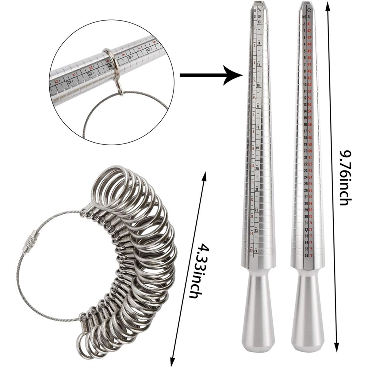 (ABAB) Ringgrößen-Messwerkzeug – Ring Sizer Measuring Tool Mandrel Set Bewertung und Preis