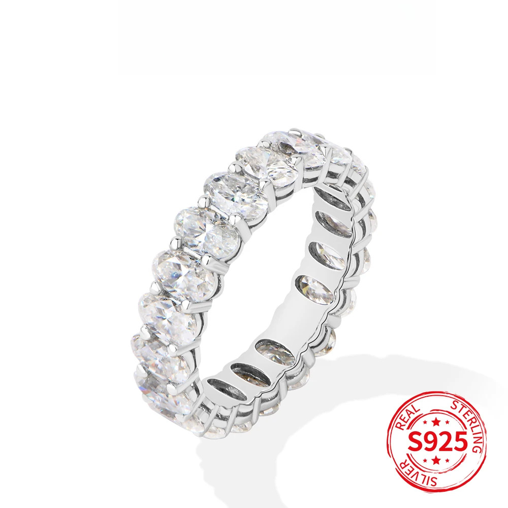QIBAOKU 3*5mm Ovaler Vollmoiss – Moissanite Eternity Band Ring Stackable Bewertung und Preis
