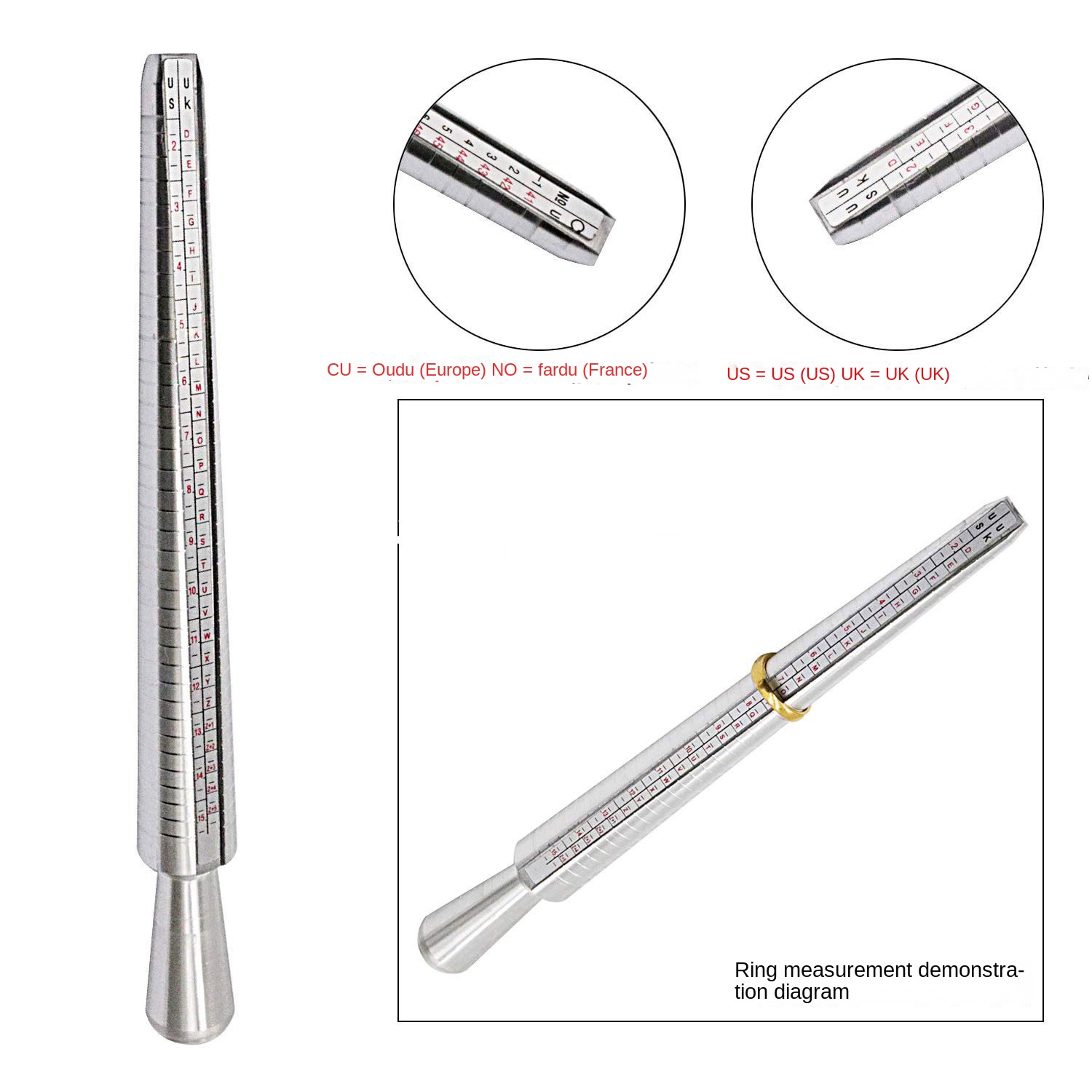 Metall-Ringgrößenmesser, Finge – Ring Sizer Measuring Tool Mandrel Set Bewertung und Preis