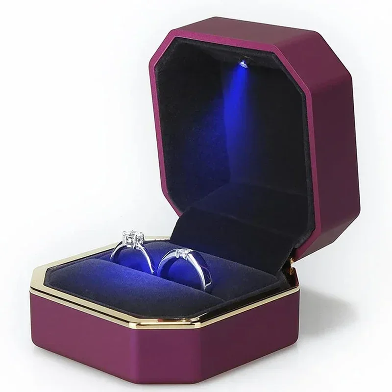 1 Stück Luxus-Ringbox, Quadrat – Velvet Ring Box Led Light Proposal Bewertung und Preis