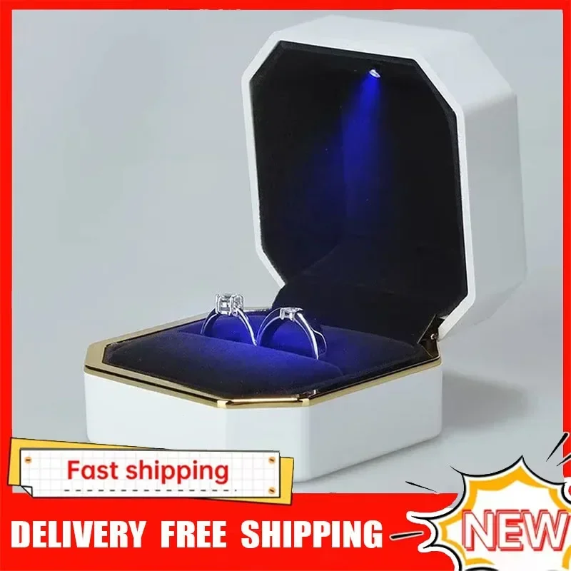 1 Stück Luxus-Ringbox, Quadrat – Velvet Ring Box Led Light Proposal Bewertung und Preis