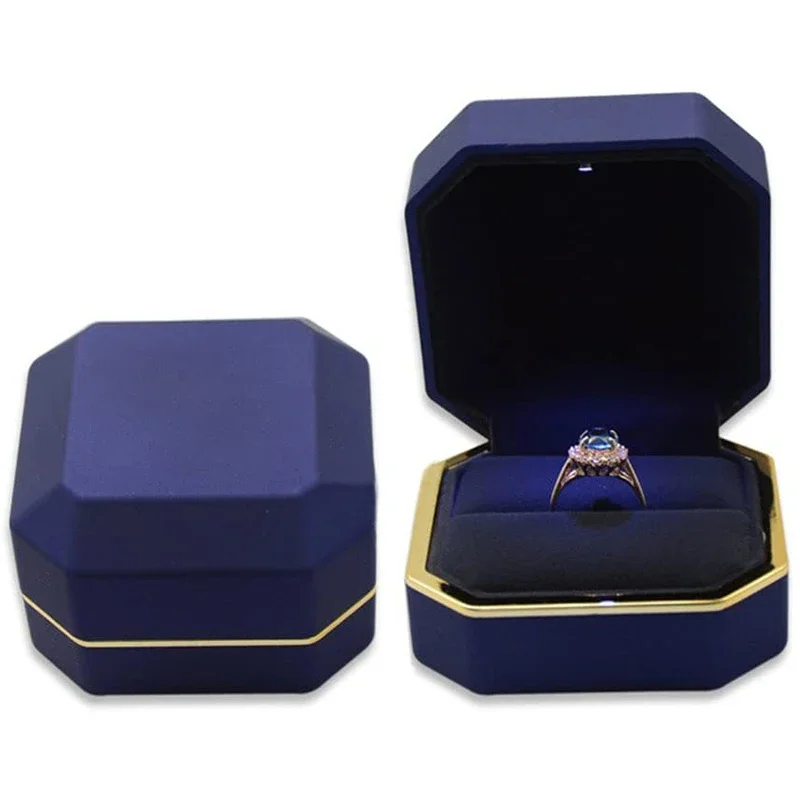 Neue 1PCS Ring Box Hochzeit Sa – Velvet Ring Box Led Light Proposal Bewertung und Preis