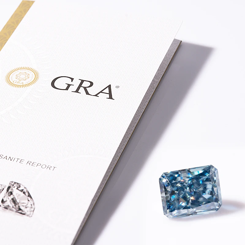 Mojy lebendige blaue Moissan i – Gra Certificate Loose Moissanite Stone Bewertung und Preis