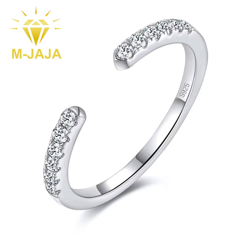 M-JAJA Stapelbarer offener Moi – Moissanite Eternity Band Ring Stackable Bewertung und Preis