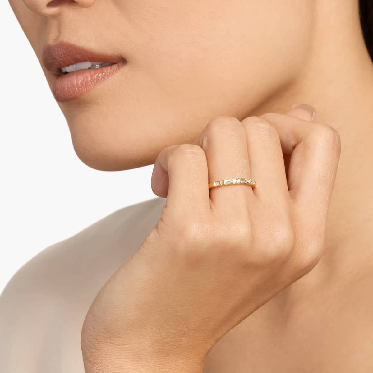 9K/14K/18K Gelbgold Halb-Etern – Lab Grown Diamond Ring 14K Gold Bewertung und Preis