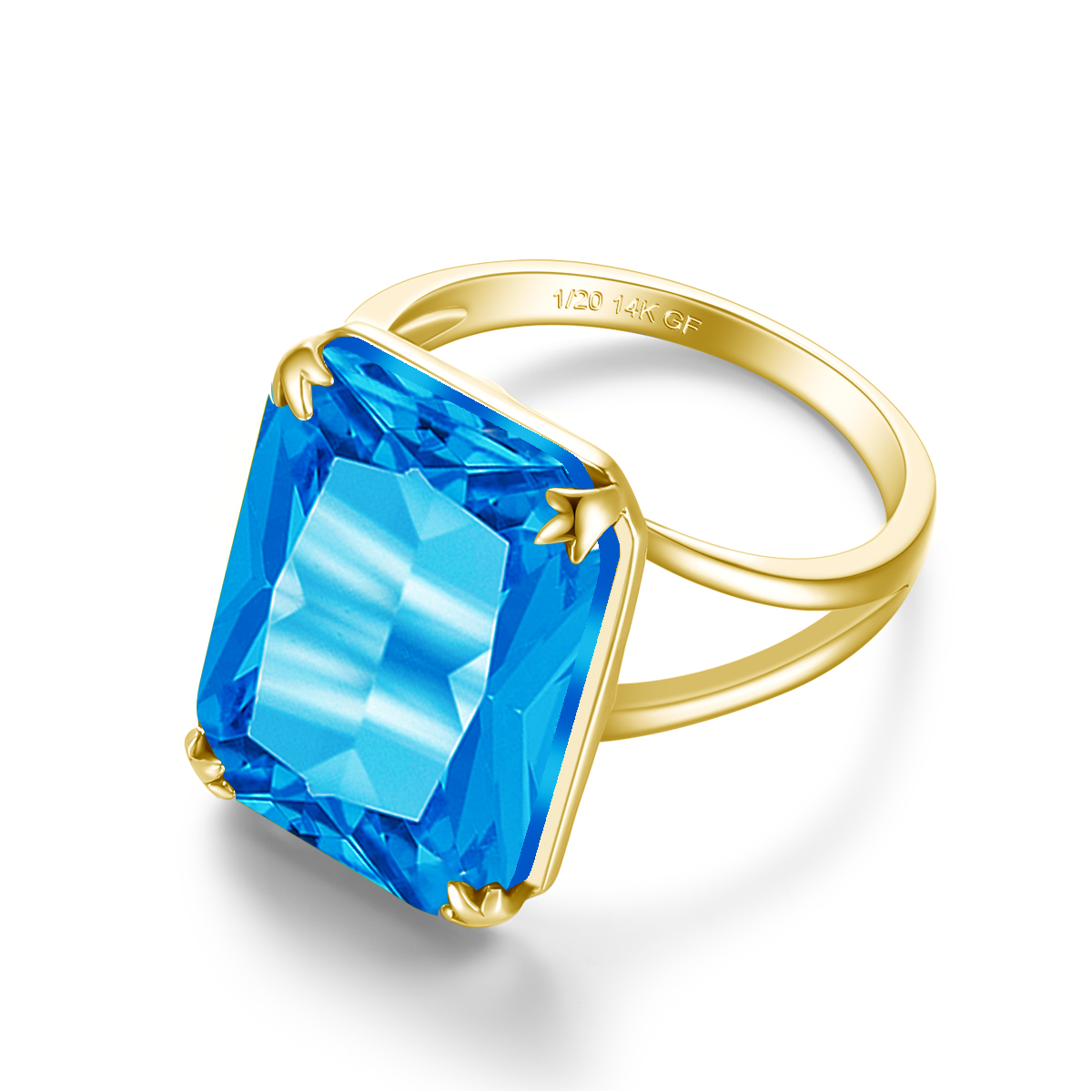 Blauer Topas-Ring, massiv, 14  – Lab Grown Diamond Ring 14K Gold Bewertung und Preis